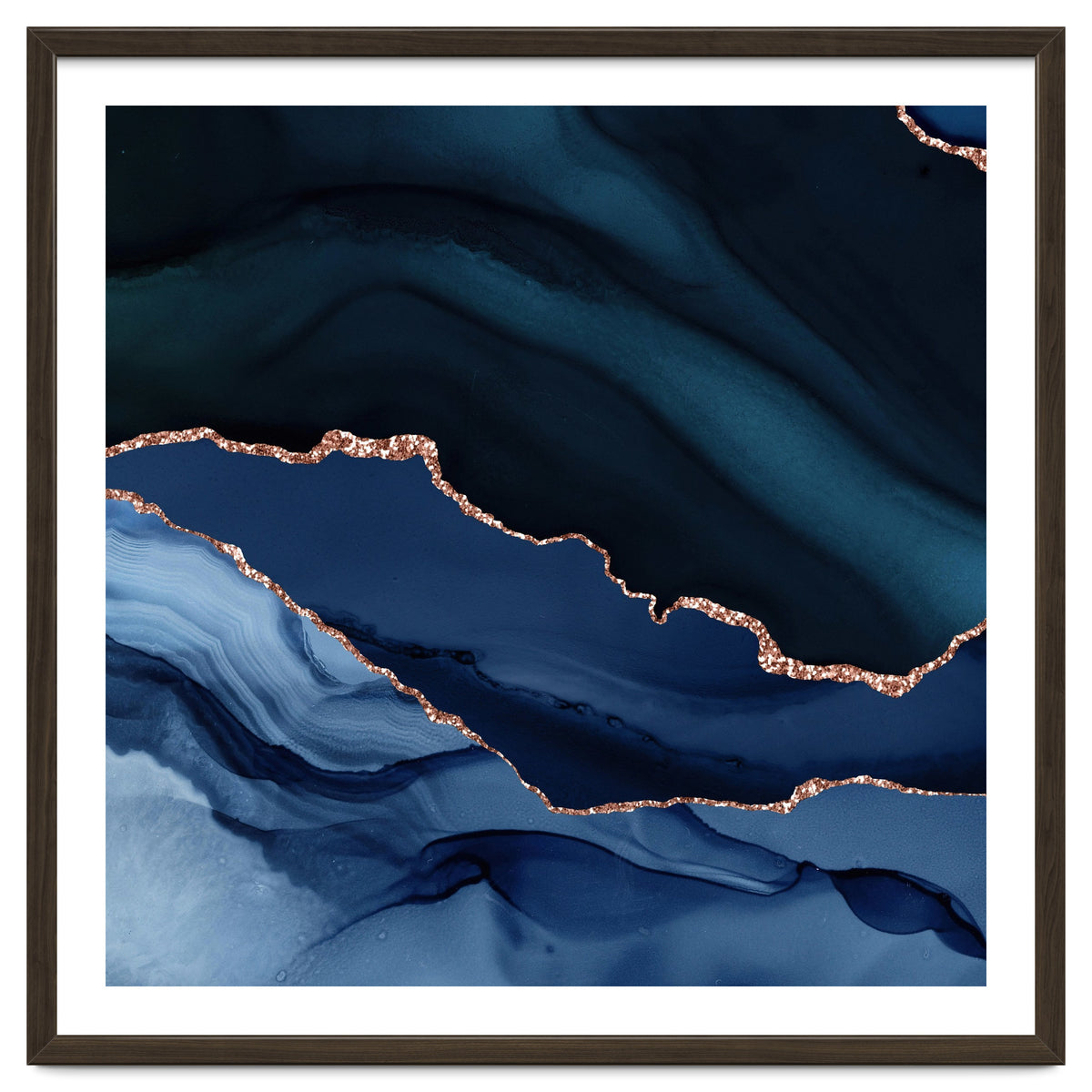 Navy & Rose Gold Agate Texture 12