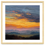 Vibrant Golden Hour Horizon Over Distant Mountain Ridges thumbnail