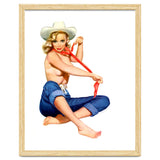 Pinup Texas Girl With White Cowboy Hat thumbnail