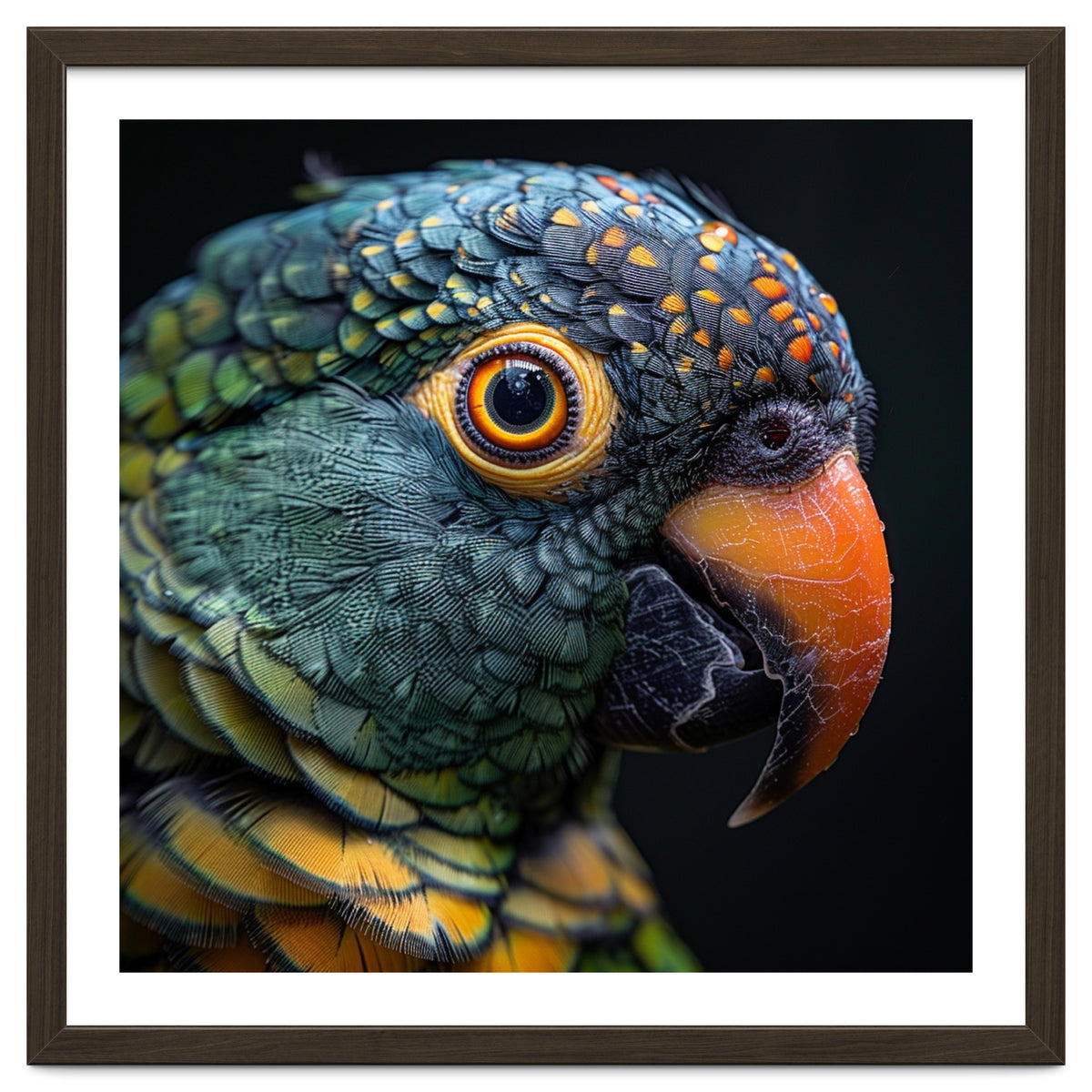 Close Up Of A Colorful Parrot's Face