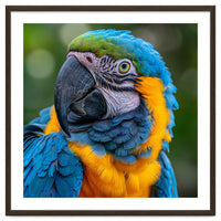 Close Up Blue And Yellow Macaw Parrot Face