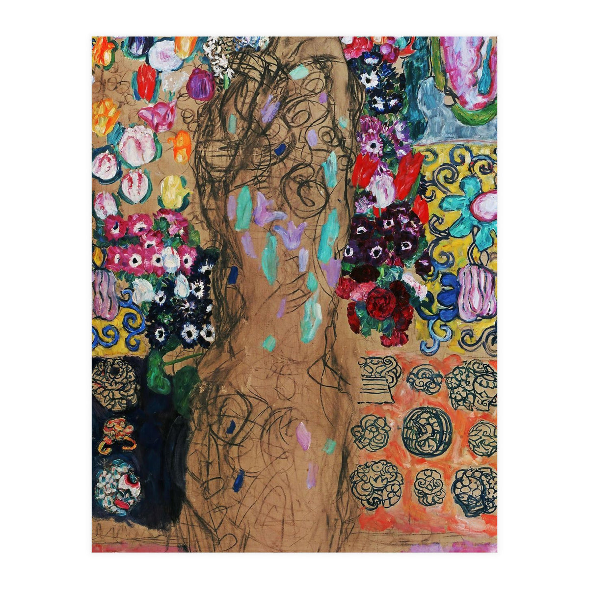 Gustav Klimt / 'Retrato de Maria Munk', 1917, Oil on canvas, 180 x 90 cm. (Print Only)