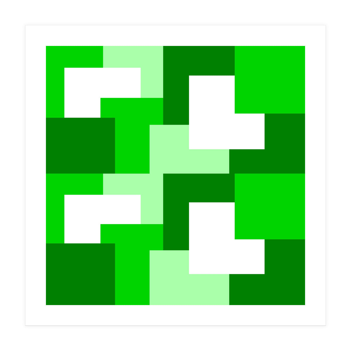 Green Abstract Square Tiles (Print Only)