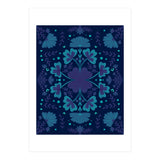 Clovers And Flowers Night Blue (Print Only) thumbnail