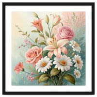 Elegant Pastel Floral Bouquet Illustration