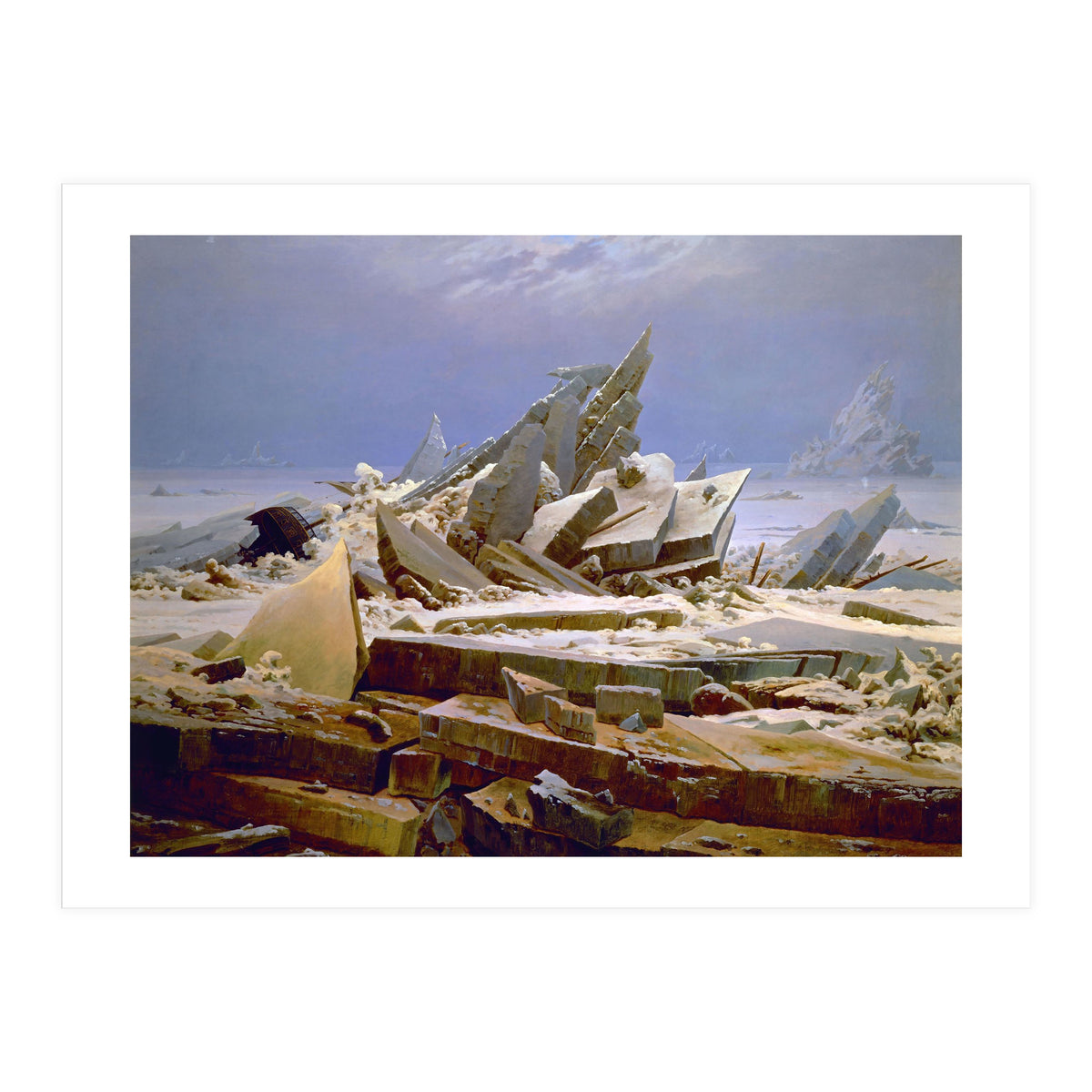 'The Sea of Ice', c. 1823-1824,  Oil on canvas, 96.7 x 126.9 cm. (Print Only)