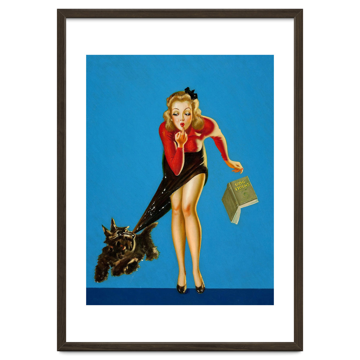 Pinup Girl And Dog Tricks
