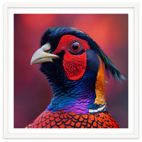 Close Up Pheasant Bird Head Detailed Feathers