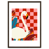 Checkers & The Great Egret, Wildlife Animals Maximalist Eclectic, Bold Heron Botanical Nature Jungle Bohemian thumbnail
