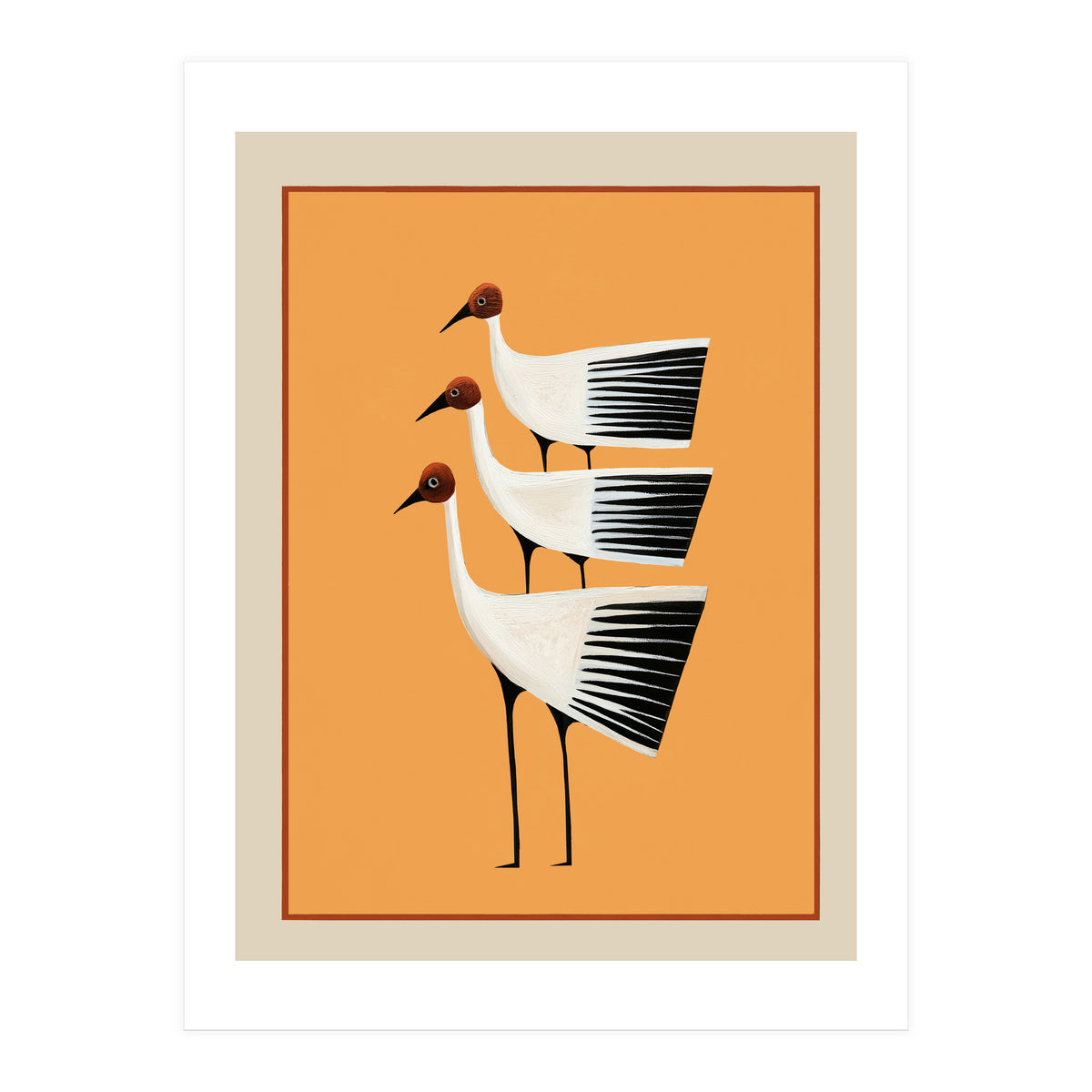Striped Bird Trio II (Print Only)