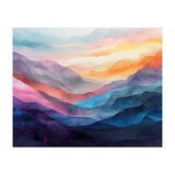 Vibrant Abstract Watercolor Mountain Landscape (Print Only) thumbnail