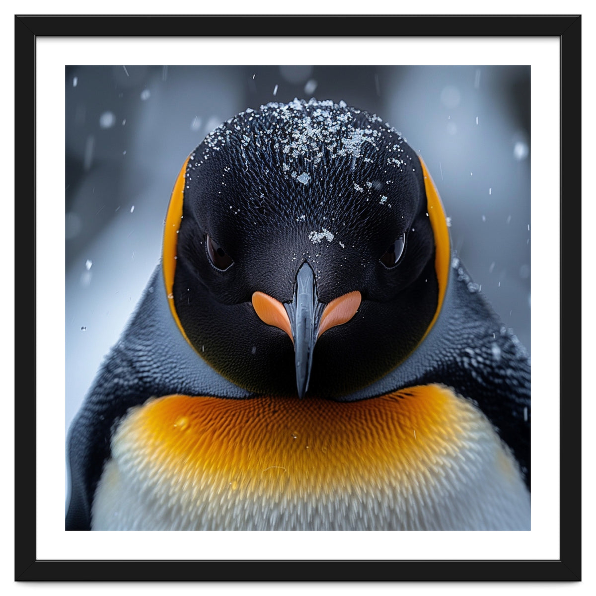 Close Up King Penguin In The Snow