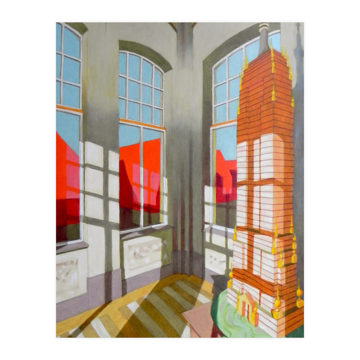 Abandoned room with the Empire State Building (Print Only)