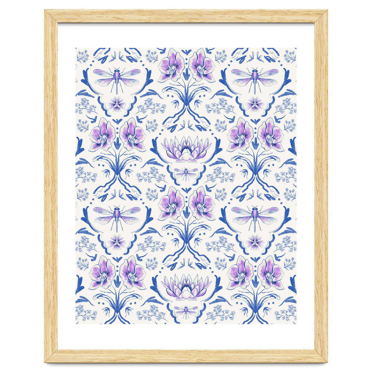 Bohemian Garden Blue Pattern