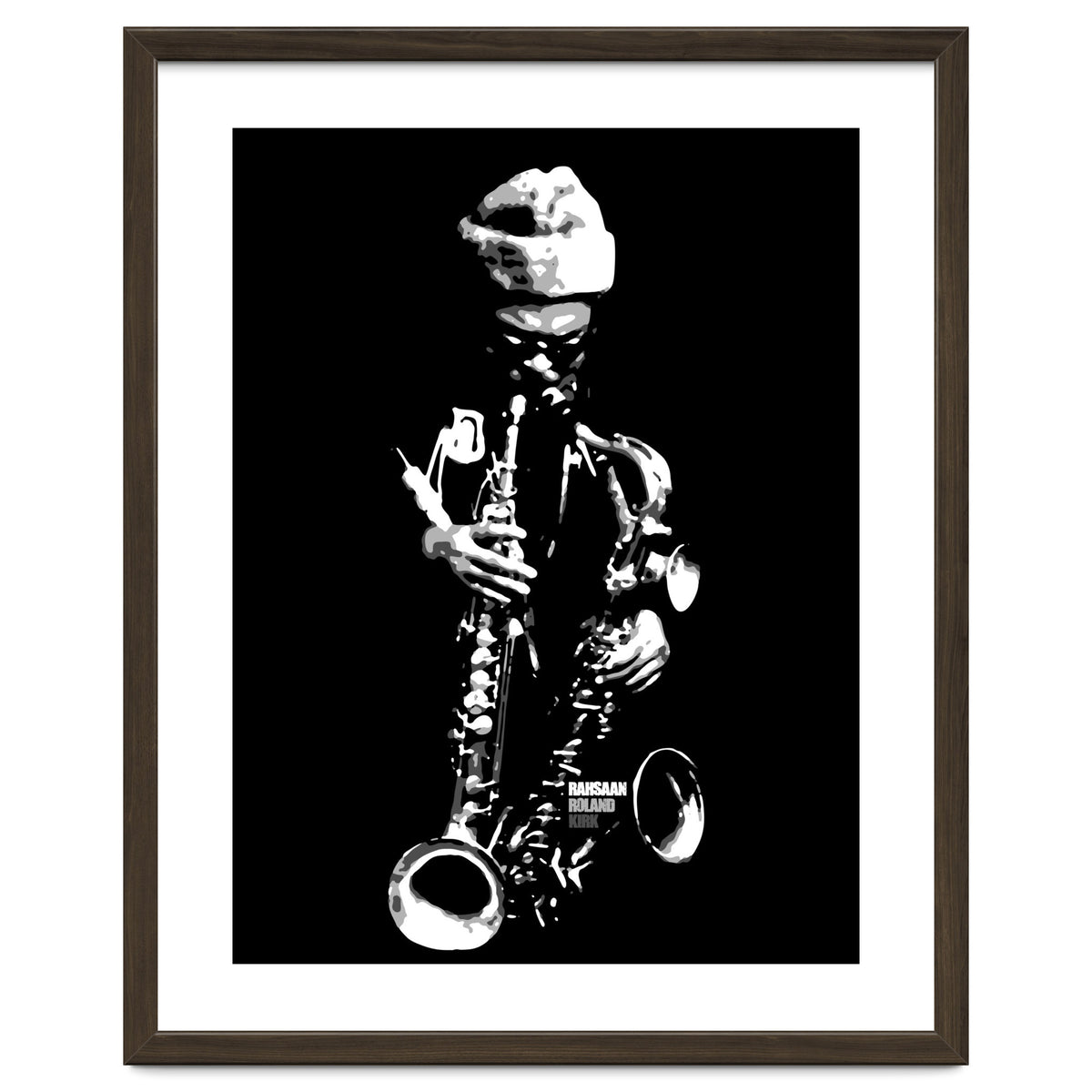 Rahsaan Roland Kirk Jazz Music Legend in Grayscale