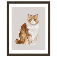 Handpainted messy oil painting of furry baby cat