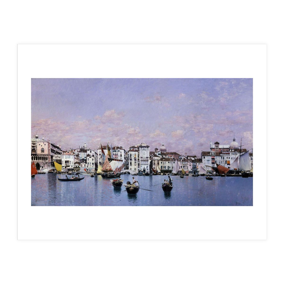 'La riva degli Schiavoni en Venecia', 1873, Oil on canvas, 42 cm x 72 cm. (Print Only)