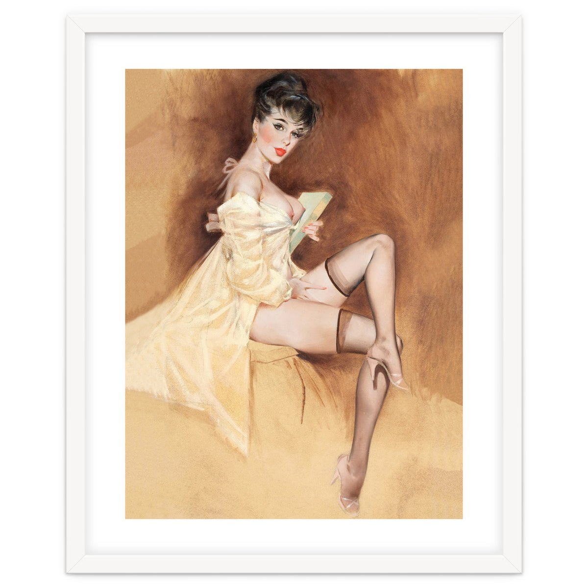 Late Portrait Of Sexy Pinup Secretary Woman