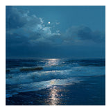 Moonlit Shoreline with Crashing Surf (Print Only) thumbnail