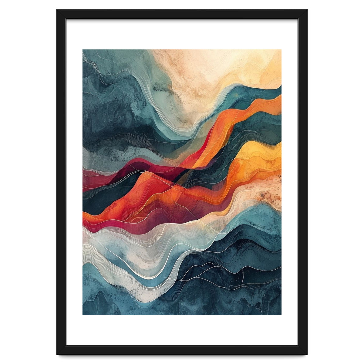 Abstract Flowing Mountain Landscape