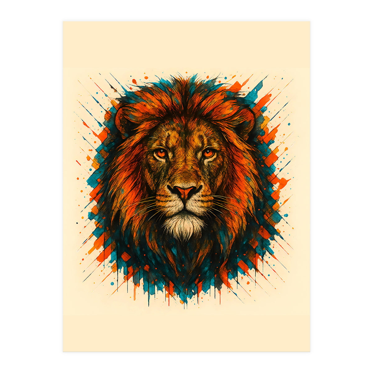 Lion Animal Watercolor (Print Only)