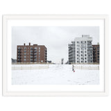 Walking with the dog on a snowy day thumbnail