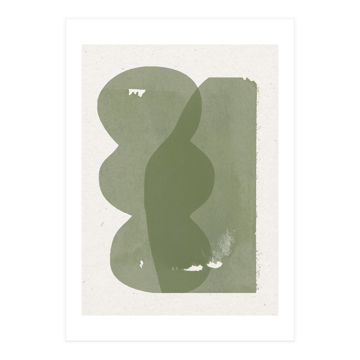 GREEN WATERCOLOR SHAPES NO.1  (Print Only)