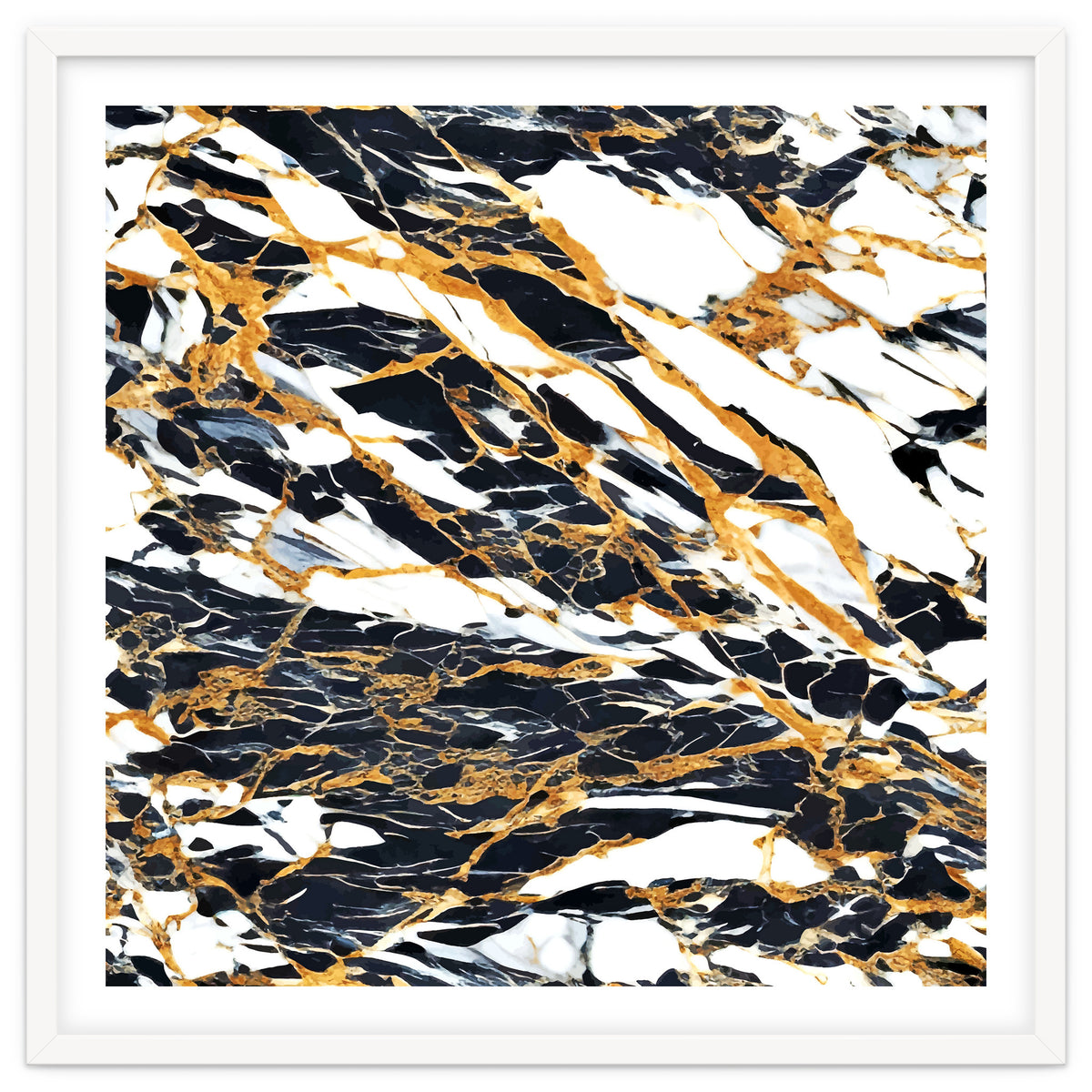 Painted Black Gold & White Marble, Luxe Exotic Eclectic Texture Pattern, Precious Stones Painting
