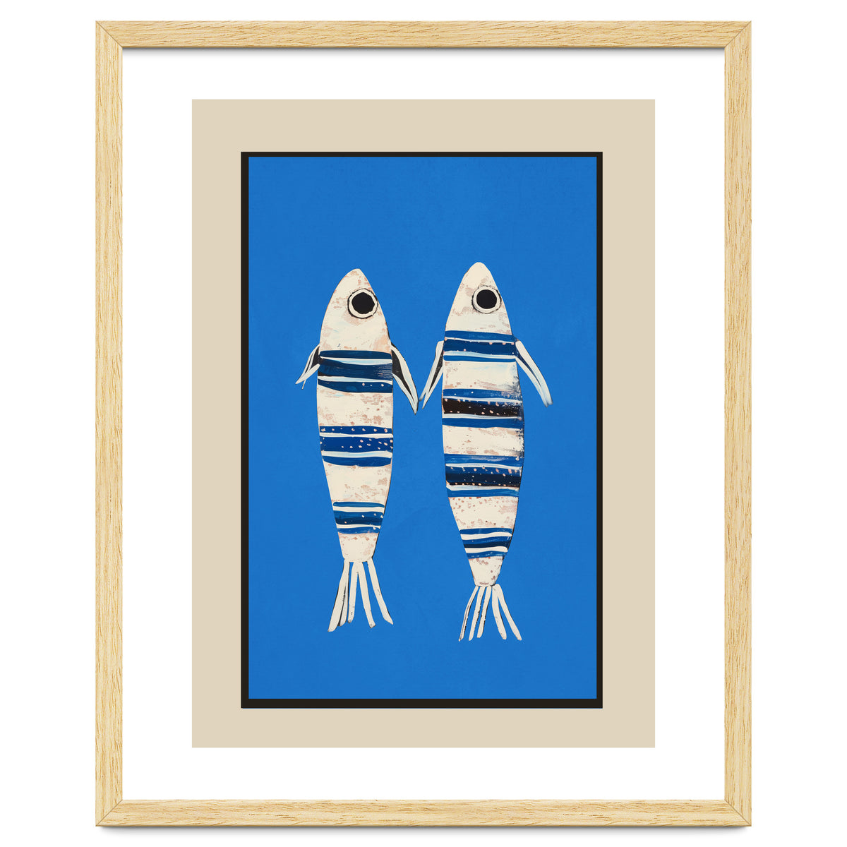 Minimal Fish On Blue