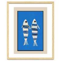 Minimal Fish On Blue