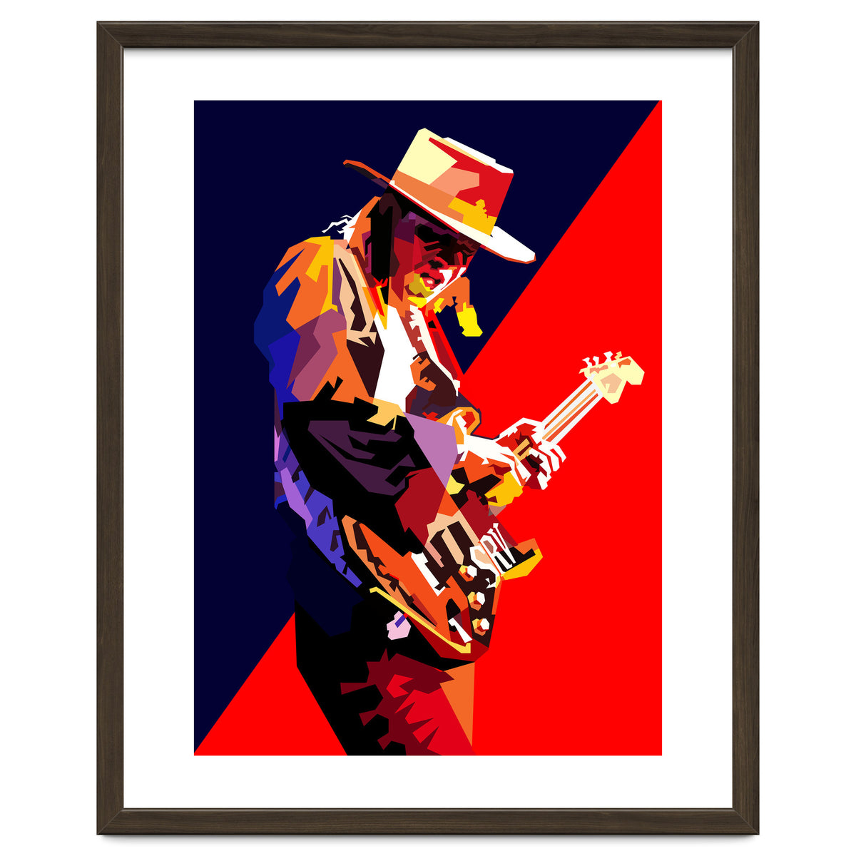 Stevie Ray Vaughan Rock Blues Guitarst Pop Art WPAP