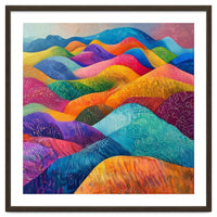 Vibrant Rainbow Rolling Hills Landscape