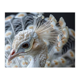 Close Up Albino Peacock Bird Portrait (Print Only) thumbnail