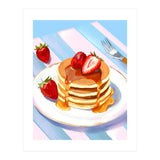 Handpainted Pancakes and Strawberries oil painting (Print Only) thumbnail