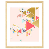 Gold Abstraction, Abstract Eclectic Colorful Geometrical, Blush Pastel Metallic Chic Graphic Design thumbnail