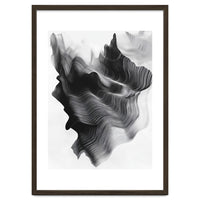 Abstract Black And White Wavy Lines Forming Organic Shapes