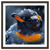 Close Up Penguin In Snow With Water Droplets thumbnail