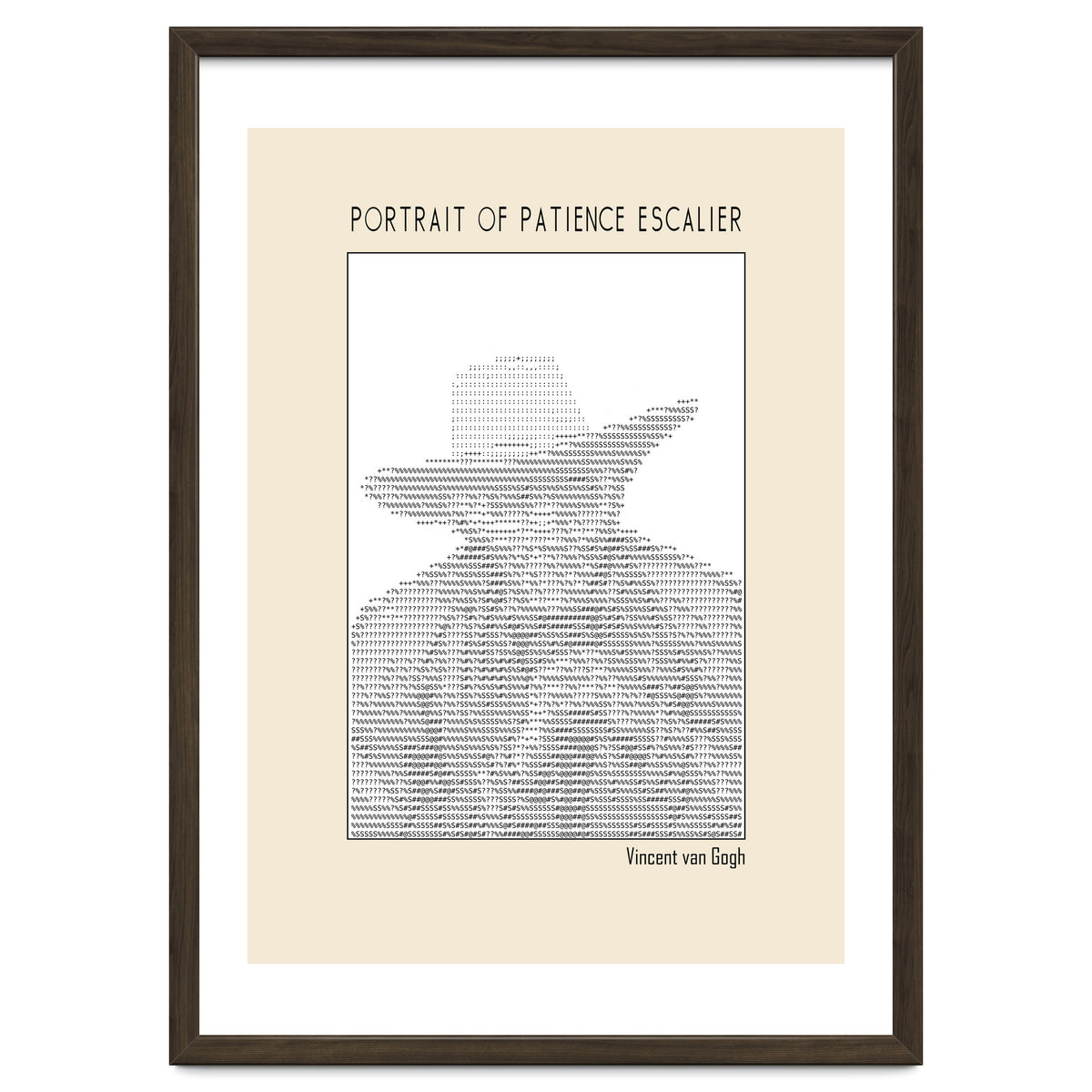 Portrait Of Patience Escalier Vincent Van Gogh Ascii Art