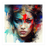 Crowned Mask Asian Warrior Portrait (Print Only) thumbnail