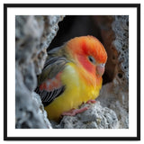 Cute Lovebird Perched On A Rock In A Cave thumbnail