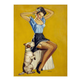 Pinup Woman Posing With Her Dog (Print Only) thumbnail