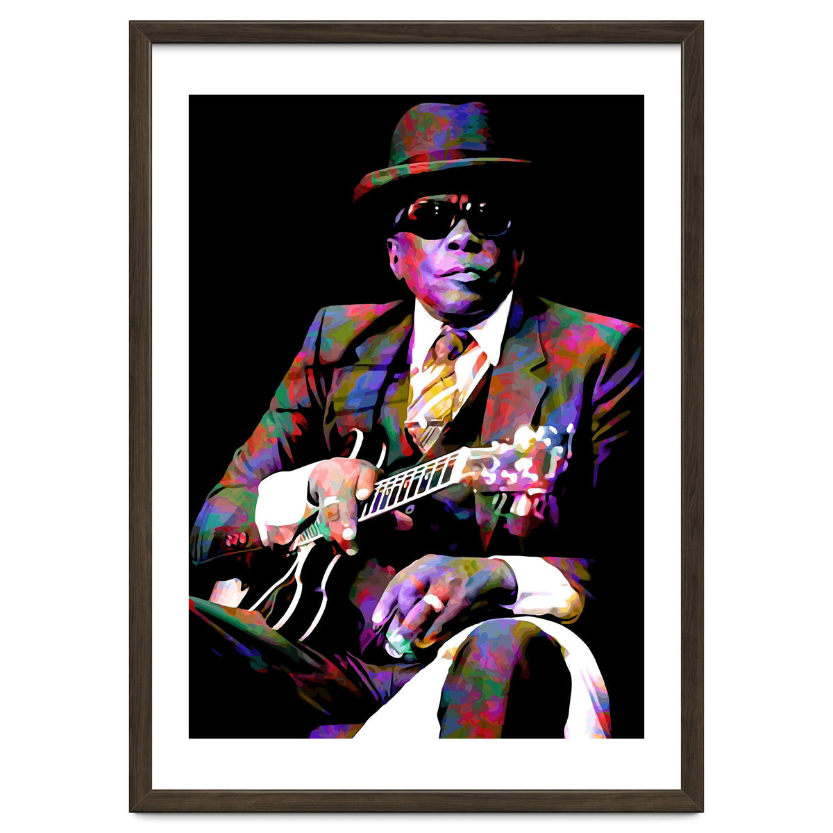 John Lee Hooker American Blues Musician Legend Colorful Art