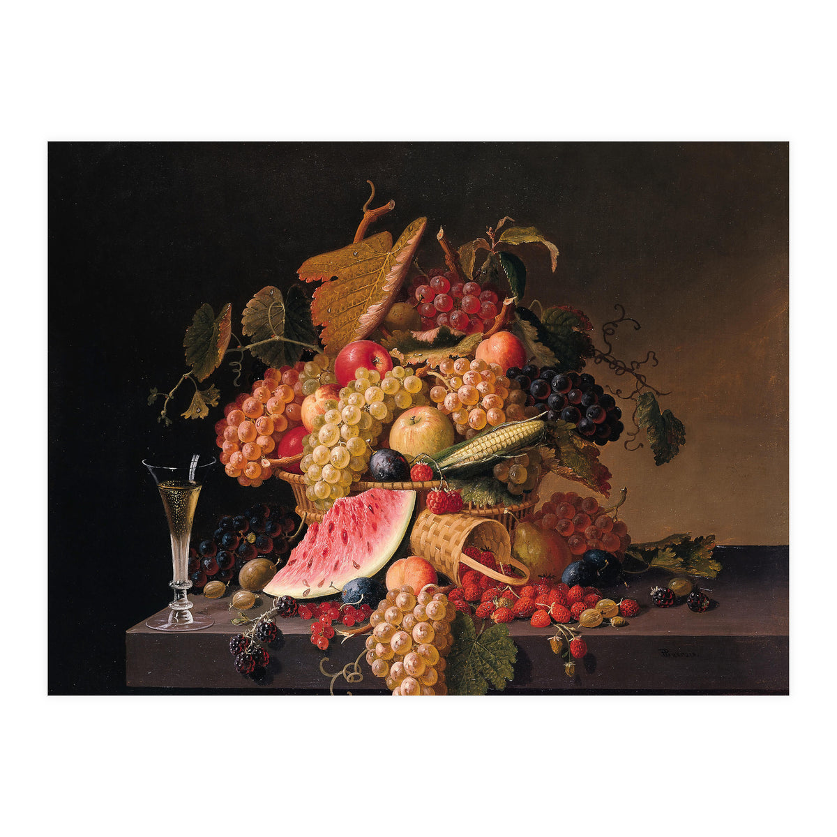 Paul Lacroix (Activo en Nueva York, entre 1855 y 1869-). The Abundance of Summer (s.f). Oil on ca... (Print Only)