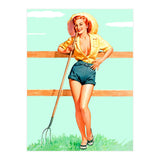 Pinup Country girl Posing With Pitchfork (Print Only) thumbnail