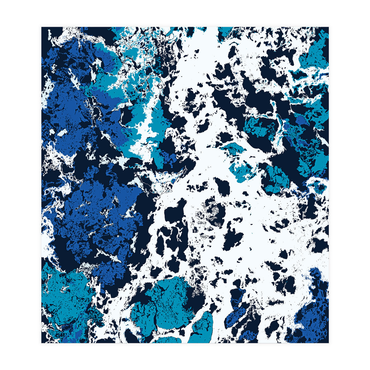 Liquid Patience, Abstract Ocean Sea Water Waves, Eclectic Scandinavian Texture Foam Neutral Nordic (Print Only)