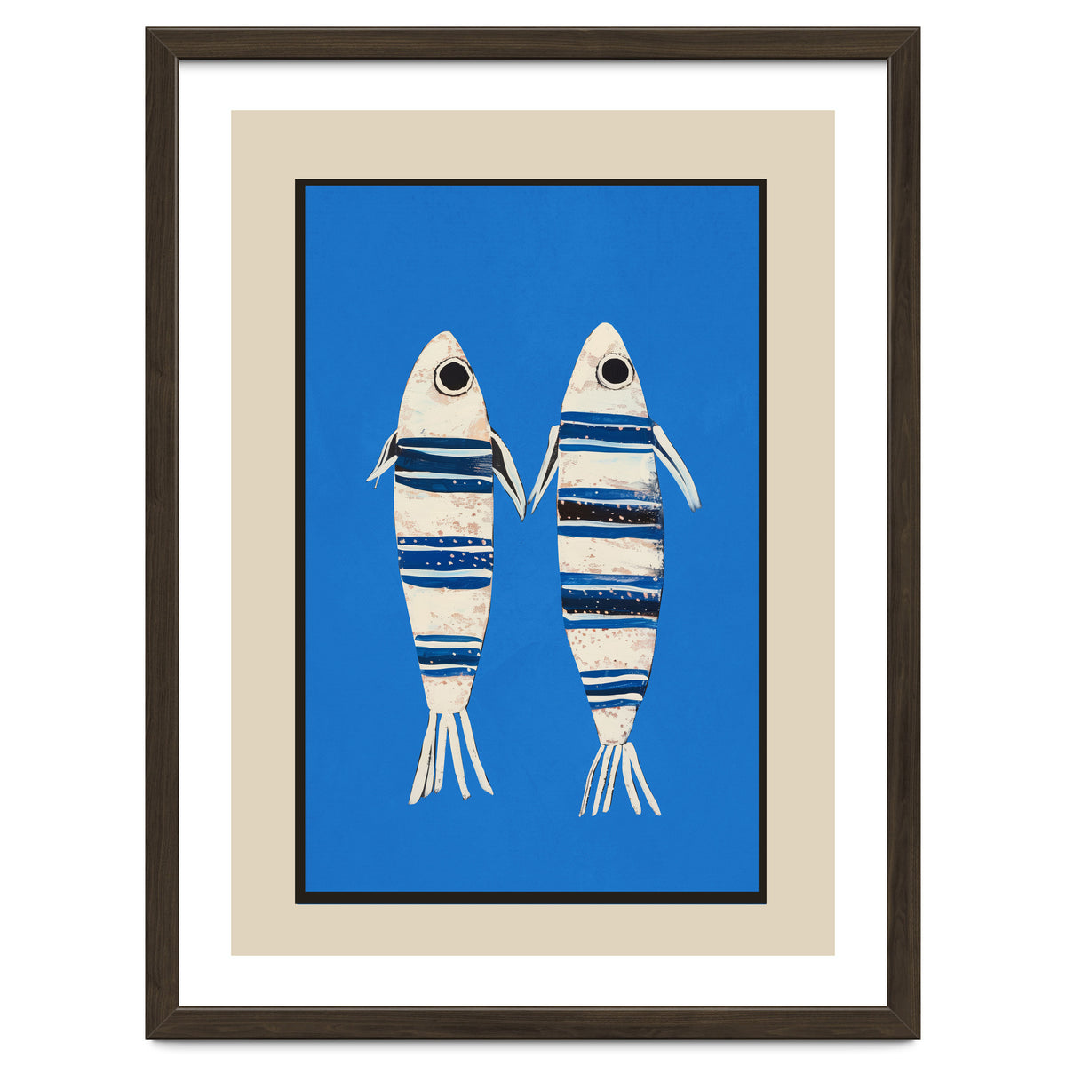 Minimal Fish On Blue