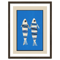 Minimal Fish On Blue