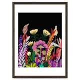 Dark Garden, Eclectic Bold Floral Botanical Nature, Colorful Mystery Bohemian Flowers Plants thumbnail