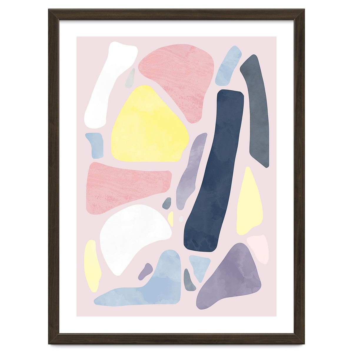 Organic Rustic Abstract Shapes Pastel I