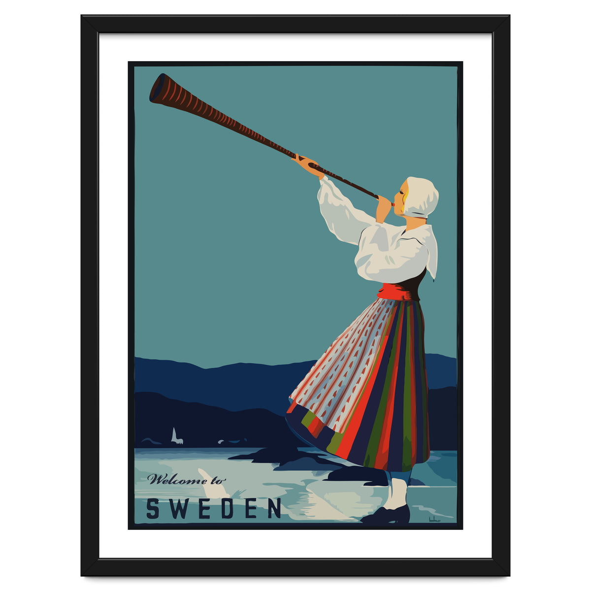 Sweden, Woman With Alp Horn